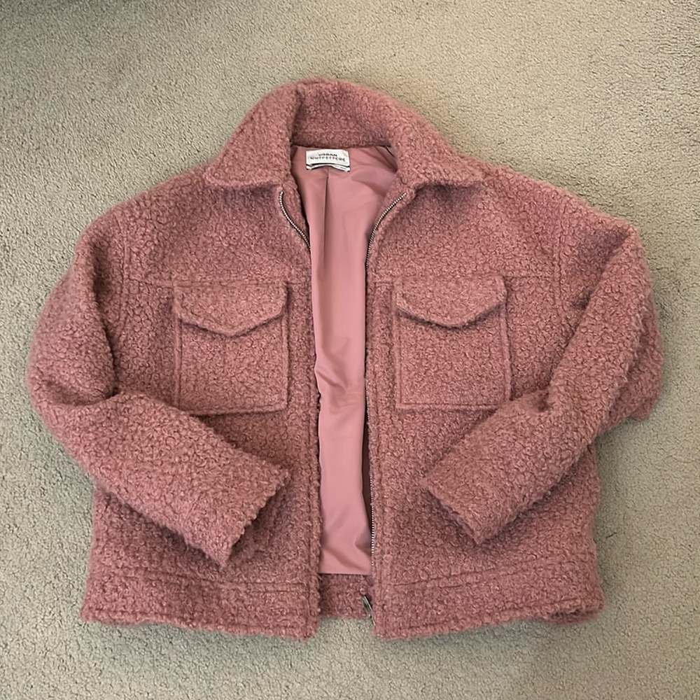 Urban Outfitters Pink Fuzzy Jacket